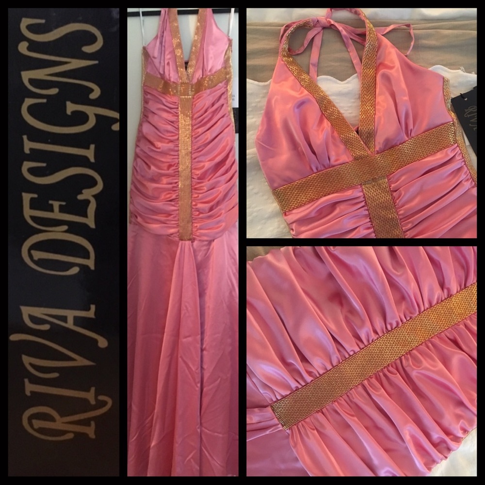 NWT RIVA DESIGNS FORMAL PROM HOMECOMING LONG DRESS